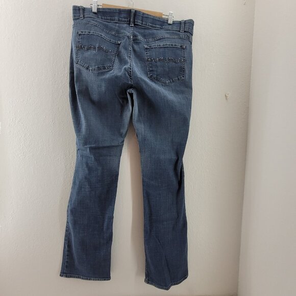 Riders by Lee Jeans Women's 18W Long Blue 5 Pocket Mid Rise Boot Cut Stretch - Picture 2 of 13